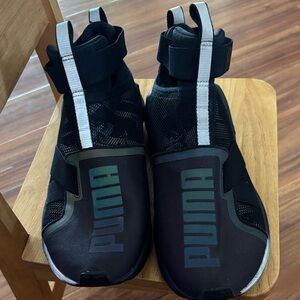 Puma Black and White High-Top Sneakers